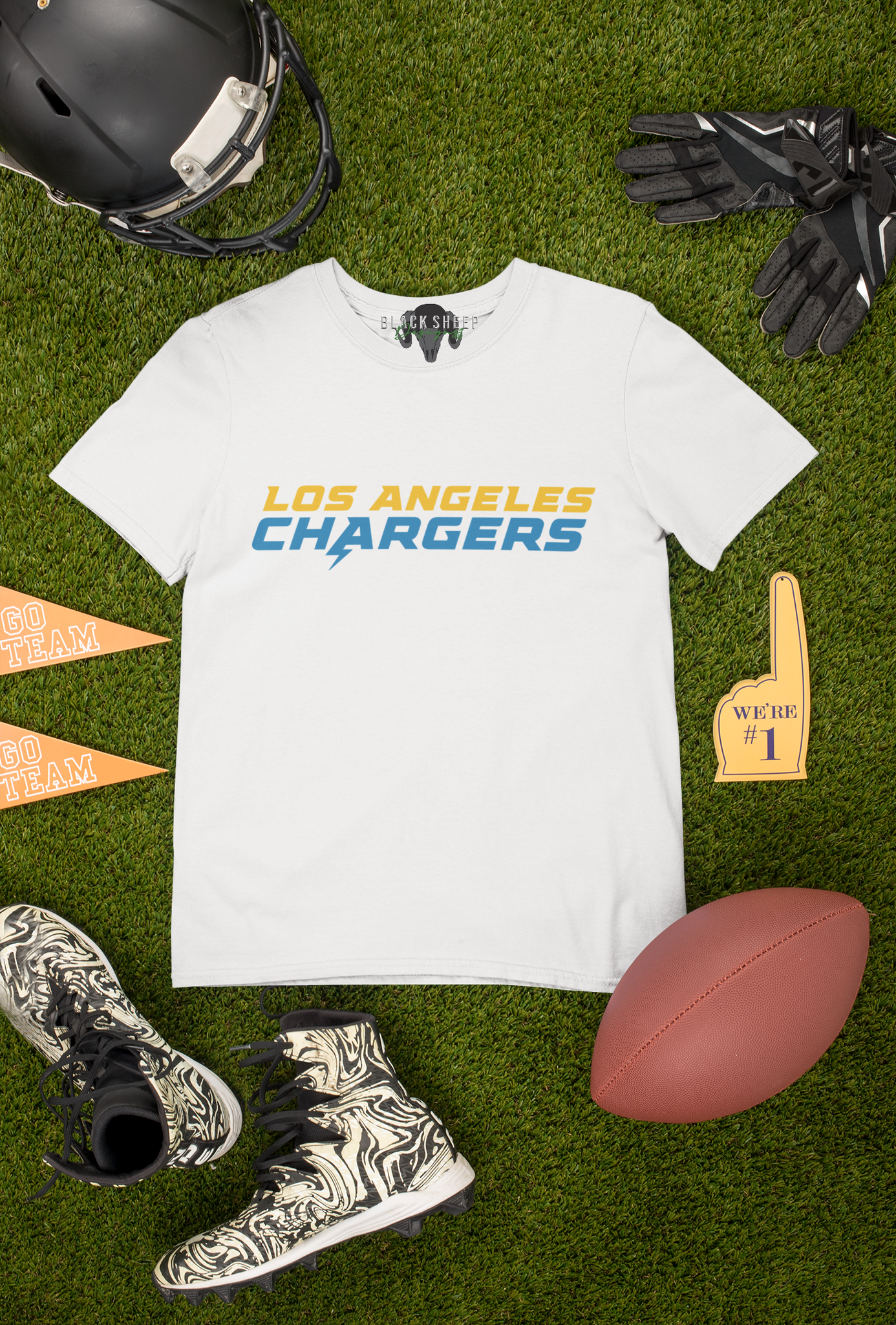 Los Angeles Chargers Football II Tailgate II Inscription T-Shirt Hoodi –  Black Sheep Designs LLC