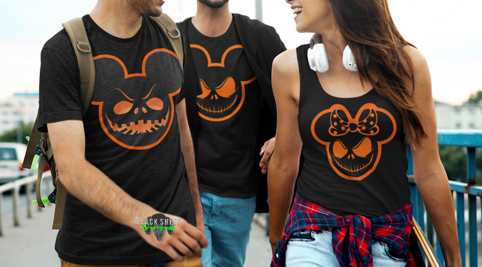 Disney Mickey Mouse Scary Halloween Face Unisex Cotton Tee