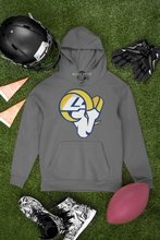 Load image into Gallery viewer, Los Angeles Rams Football II Tailgate II Rams Head Logo T-Shirt Hoodie
