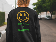 Load image into Gallery viewer, Sharing is Caring Smiley Crewneck Fleece Sweater
