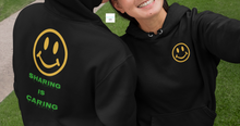 Load image into Gallery viewer, Sharing is Caring Smiley Fleece Hoodie
