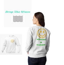 Load image into Gallery viewer, Sharing is Caring Smiley Crewneck Fleece Sweater
