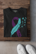 Load image into Gallery viewer, Suicide Awareness Ribbon with Feather and Birds
