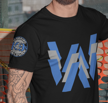 Load image into Gallery viewer, WK9WW W x 3 with Sleeve Logo Black T-Shirt
